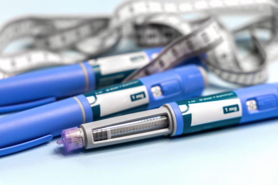 Insulin injection pen or insulin cartridge pen for diabetics and weight loss. Medical equipment for diabetes parients.